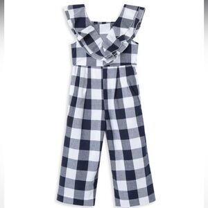 NWT Habitual Kids Checkered romper- Navy and White